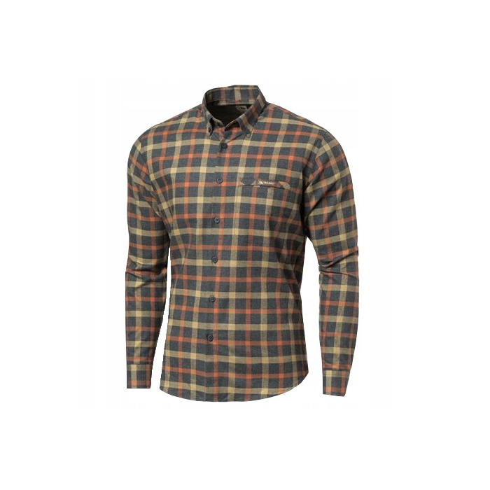 Koszula flanelowa męska Sandvik w beżowo-pomarańczową kratę